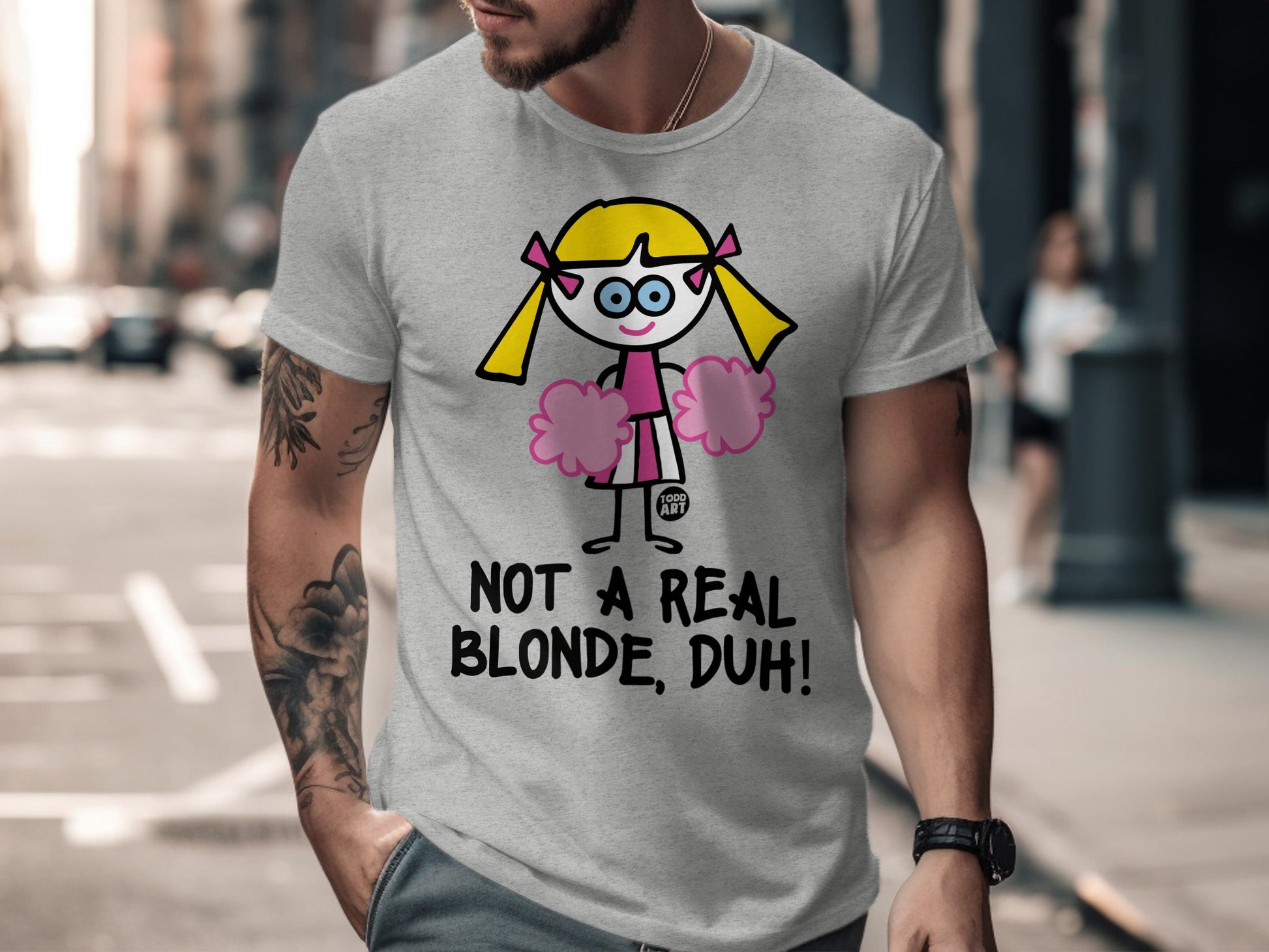 Not a Real Blonde Duh Cheerful Graphic T-Shirt