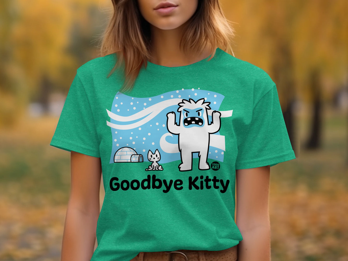 Cute Goodbye Kitty Shirt for Cat and Yeti Lovers