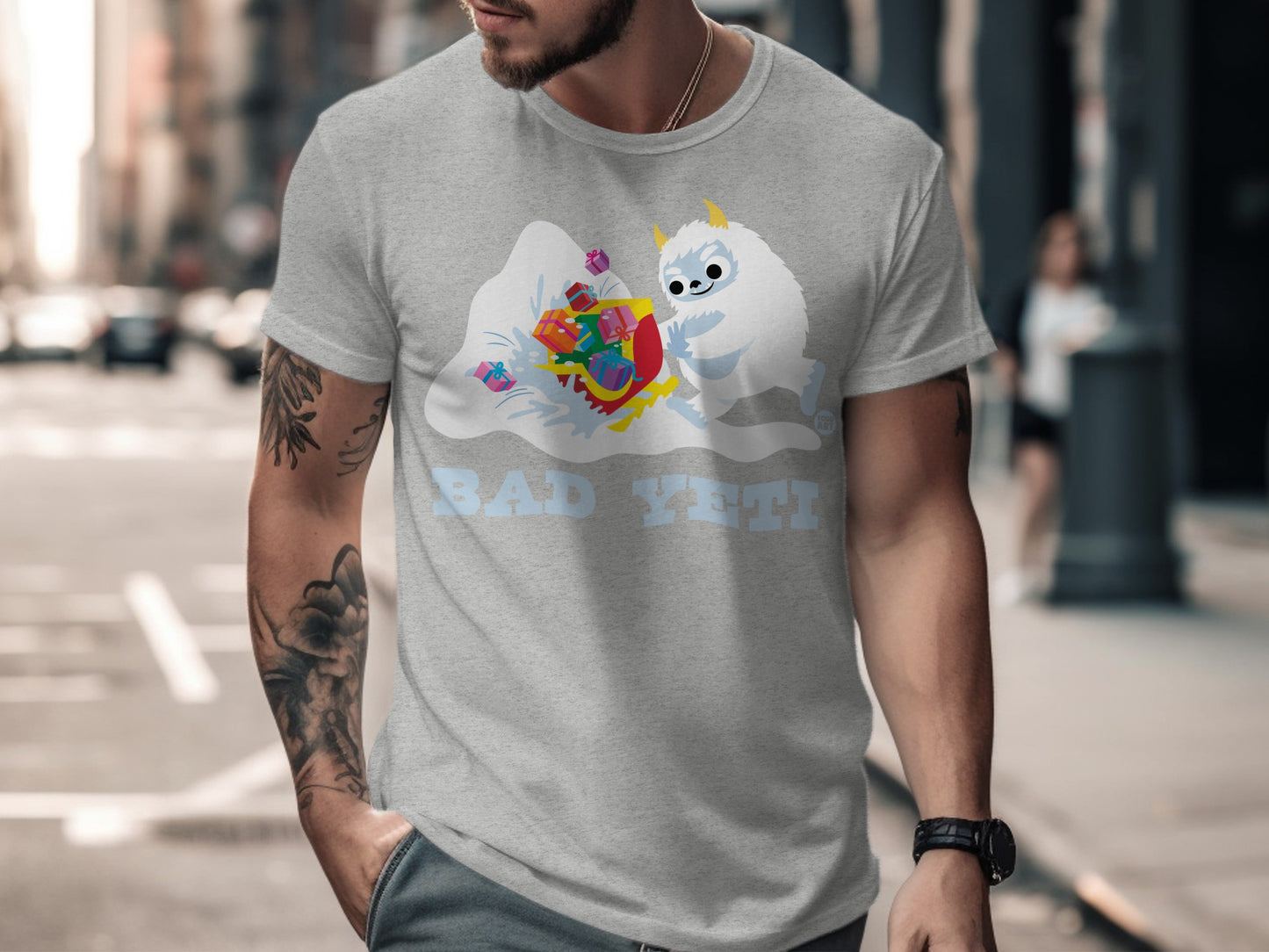 Bad Yeti Enjoys Gift Time Fun Graphic T-shirt