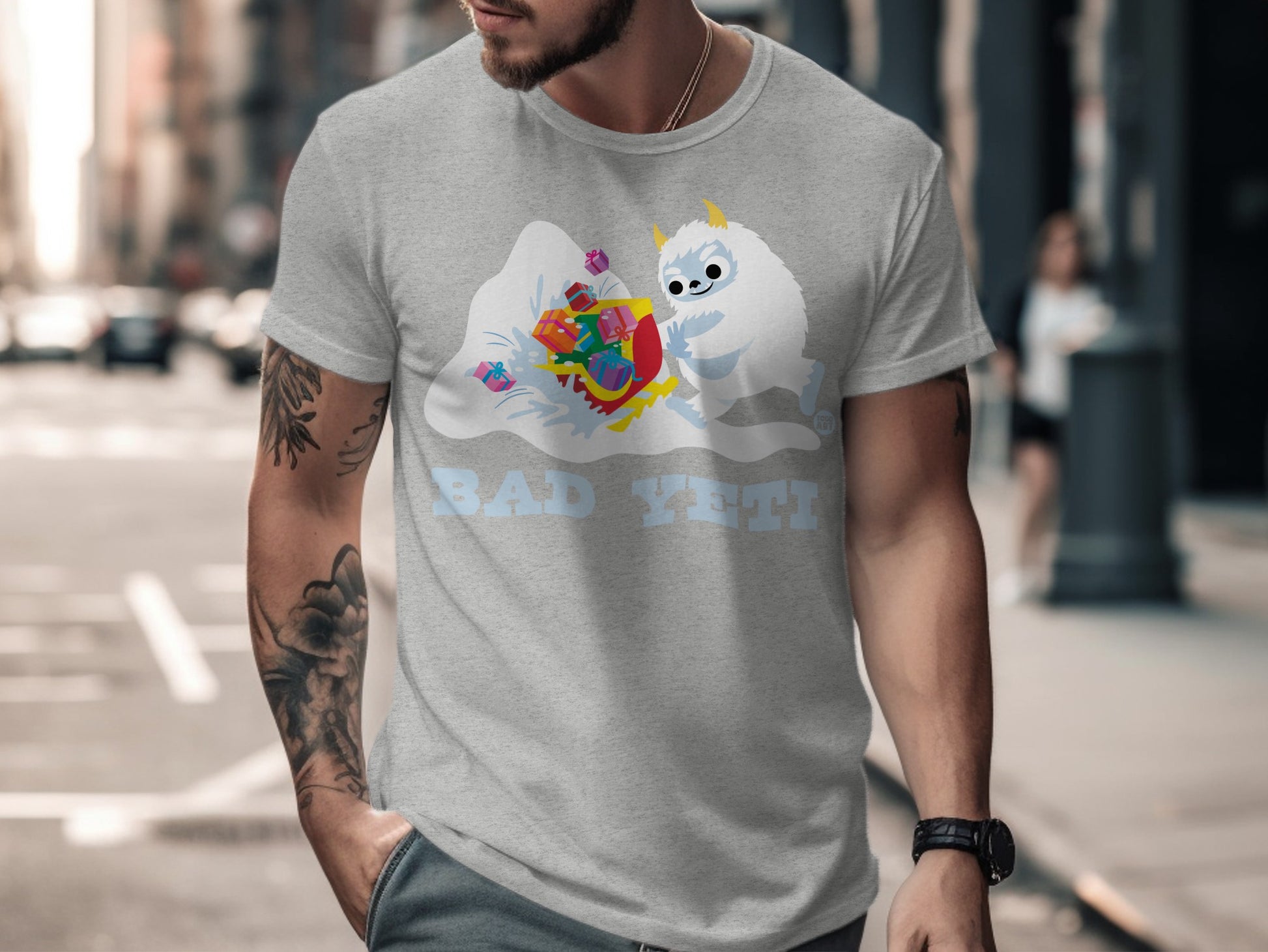 Bad Yeti Enjoys Gift Time Fun Graphic T-shirt