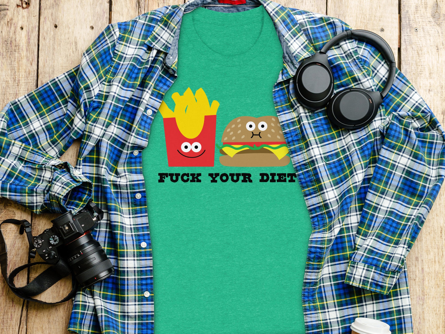 Fuck Your Diet Funny Burger and Fries T-shirt