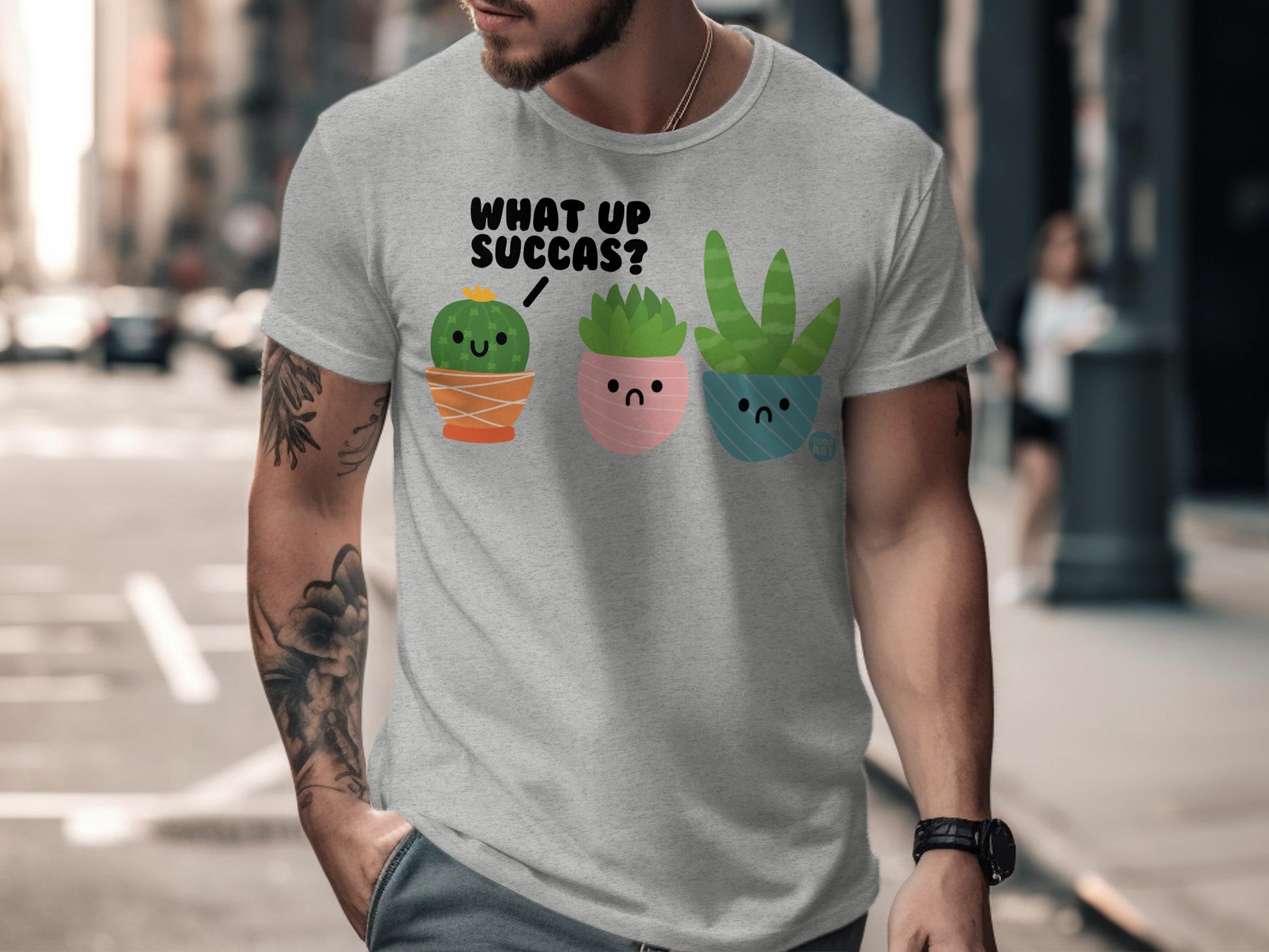 What Up Succas! Funny Plant Graphic Tee Shirt