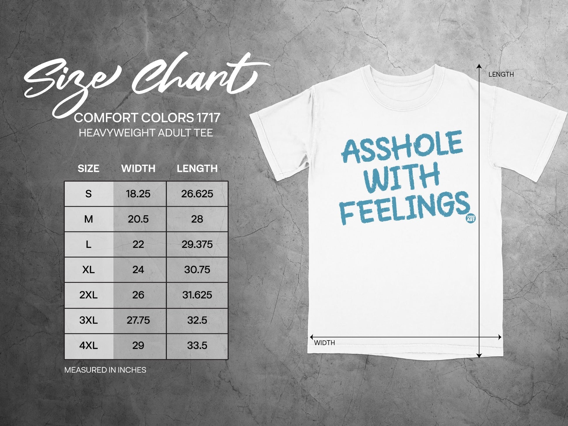 Asshole With Feelings Comfort Colors 1717 Adult Tee Shirt