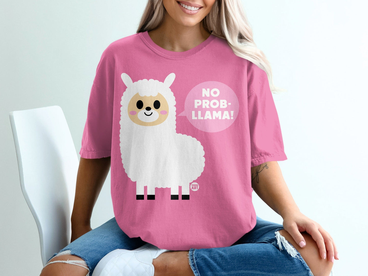 No Prob-llama Cute and Fun Llama Graphic T-shirt