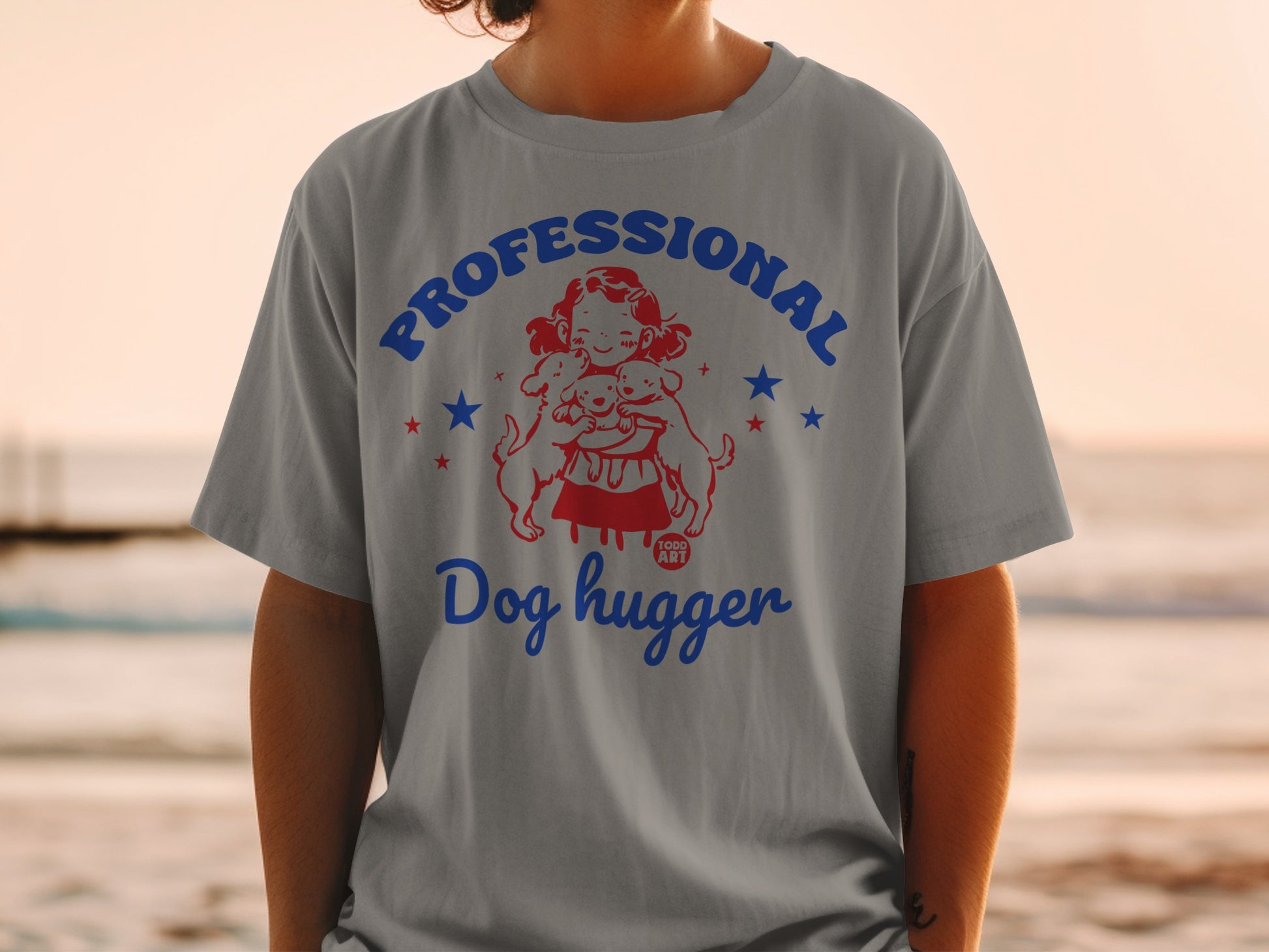 Professional Dog Hugger Graphic Print T-shirt