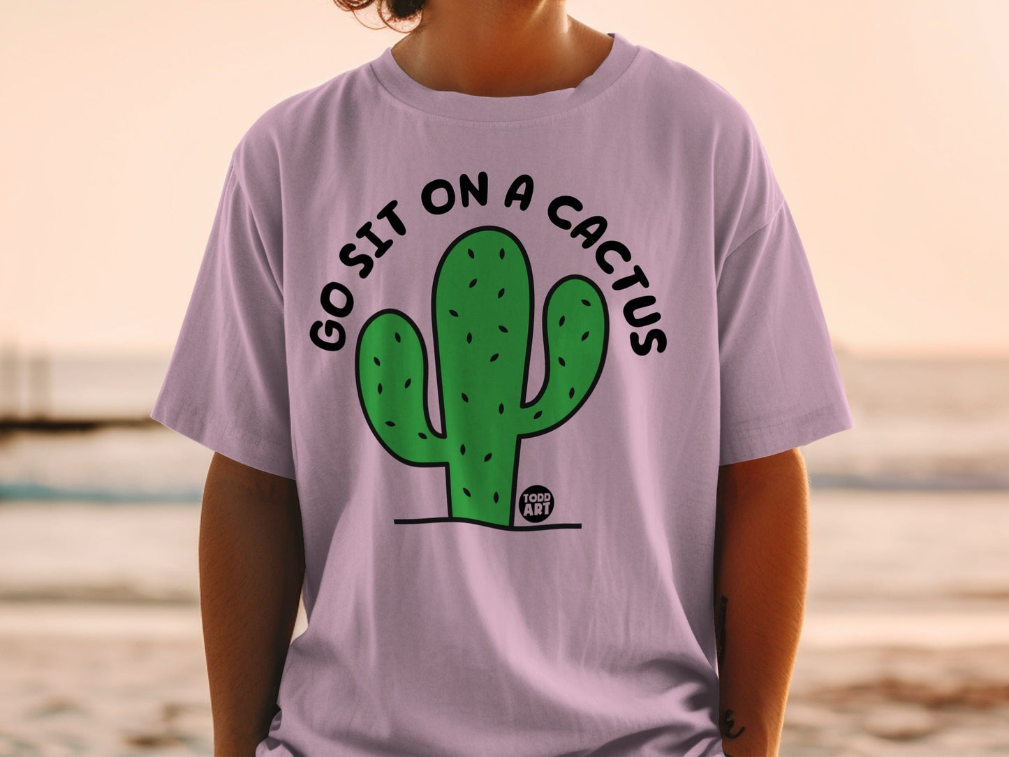 Go Sit On A Cactus Funny Graphic Tee Shirt