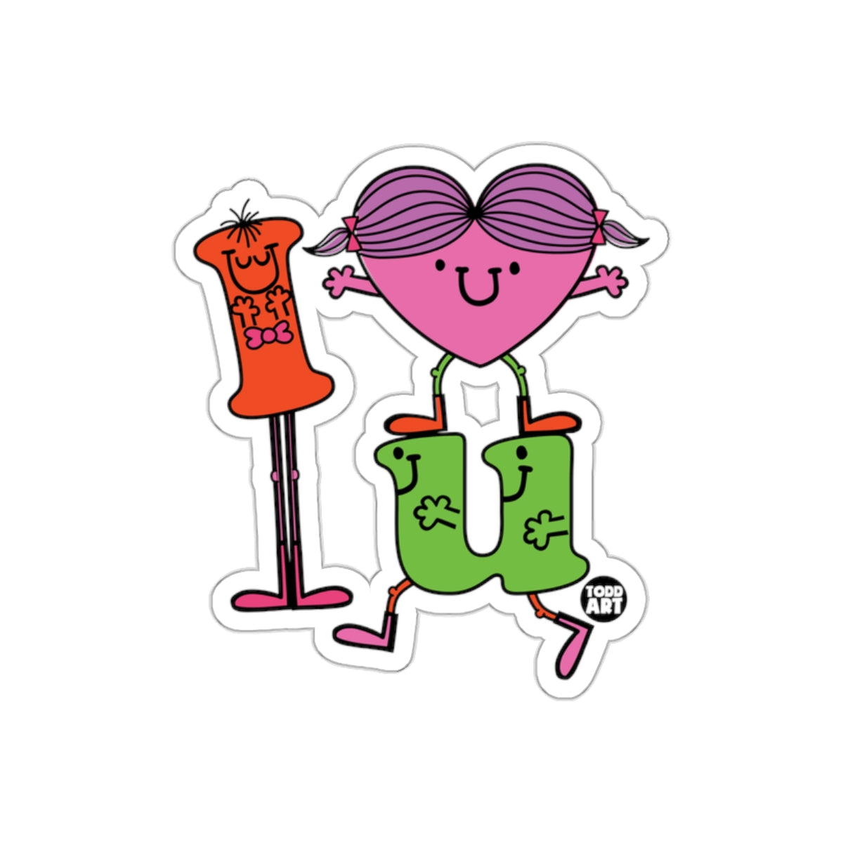 Colorful I Love You Todd Art Cartoon Sticker