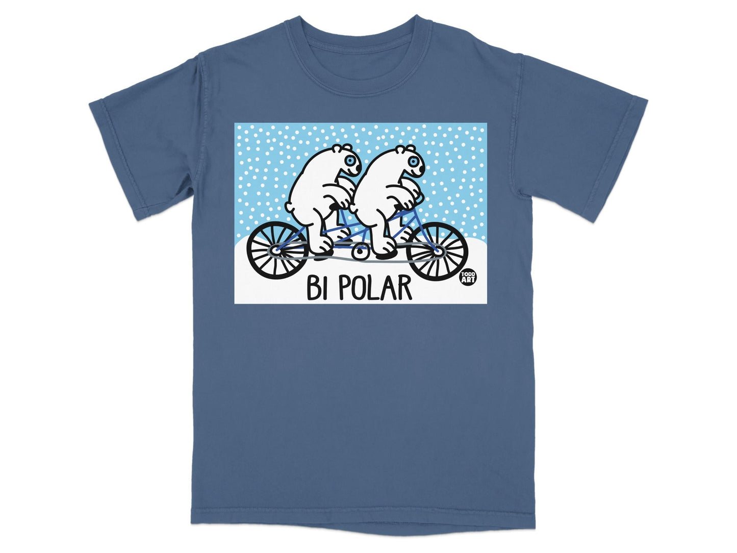 Bi Polar Bears Riding Bicycle Graphic Shirt