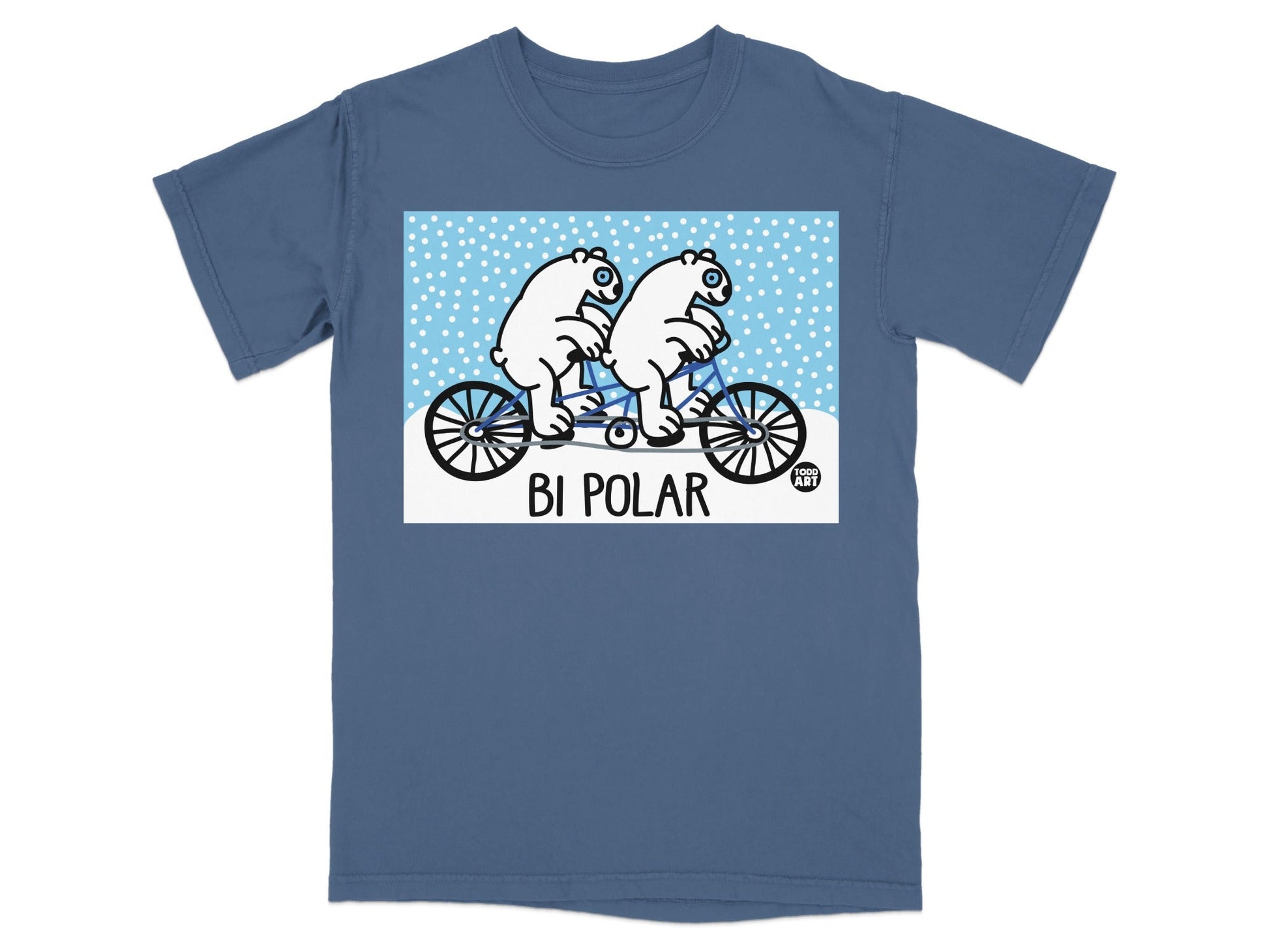Bi Polar Bears Riding Bicycle Graphic Shirt