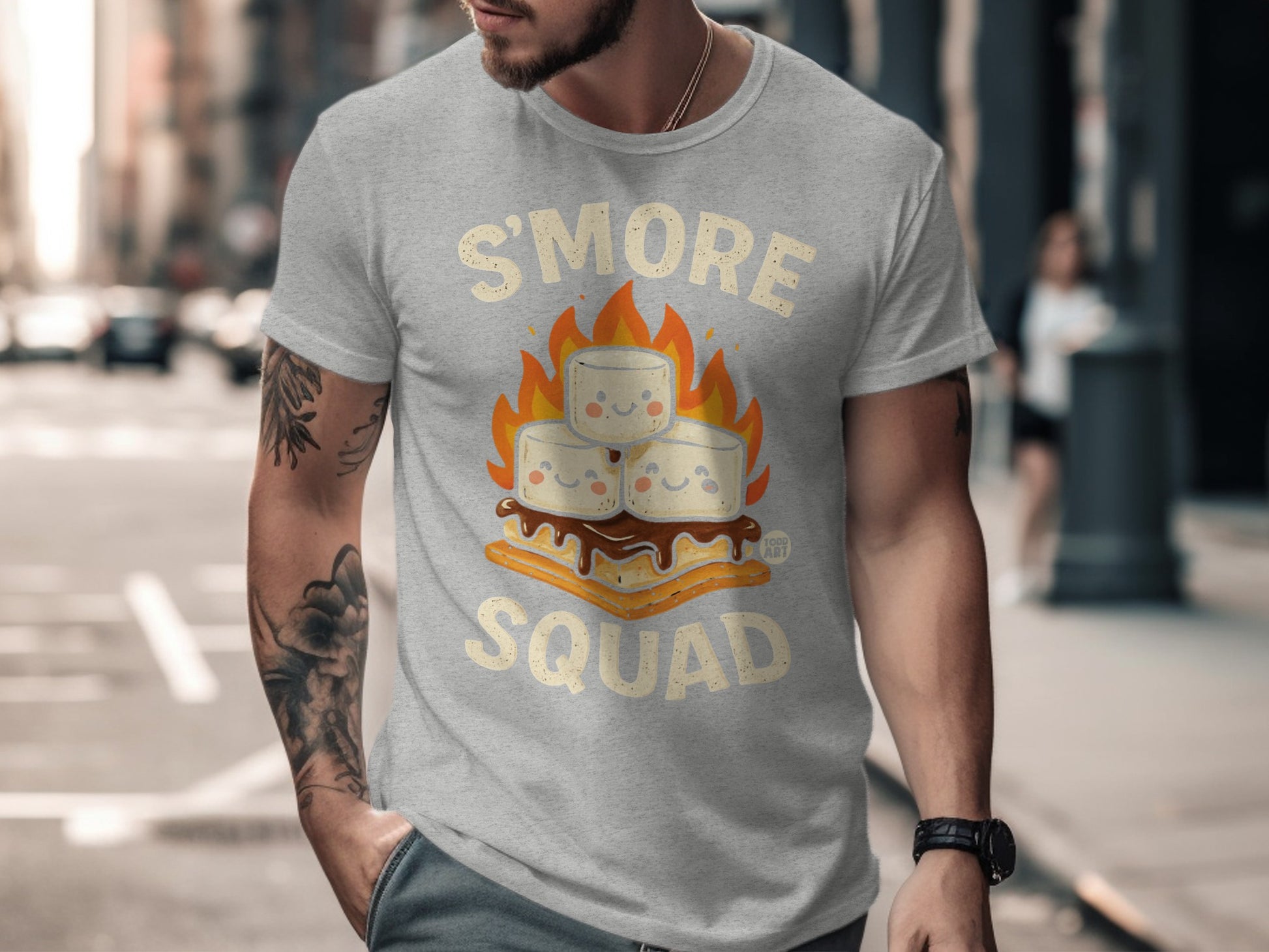 S'more Squad Adorable Marshmallow Graphic T-Shirt