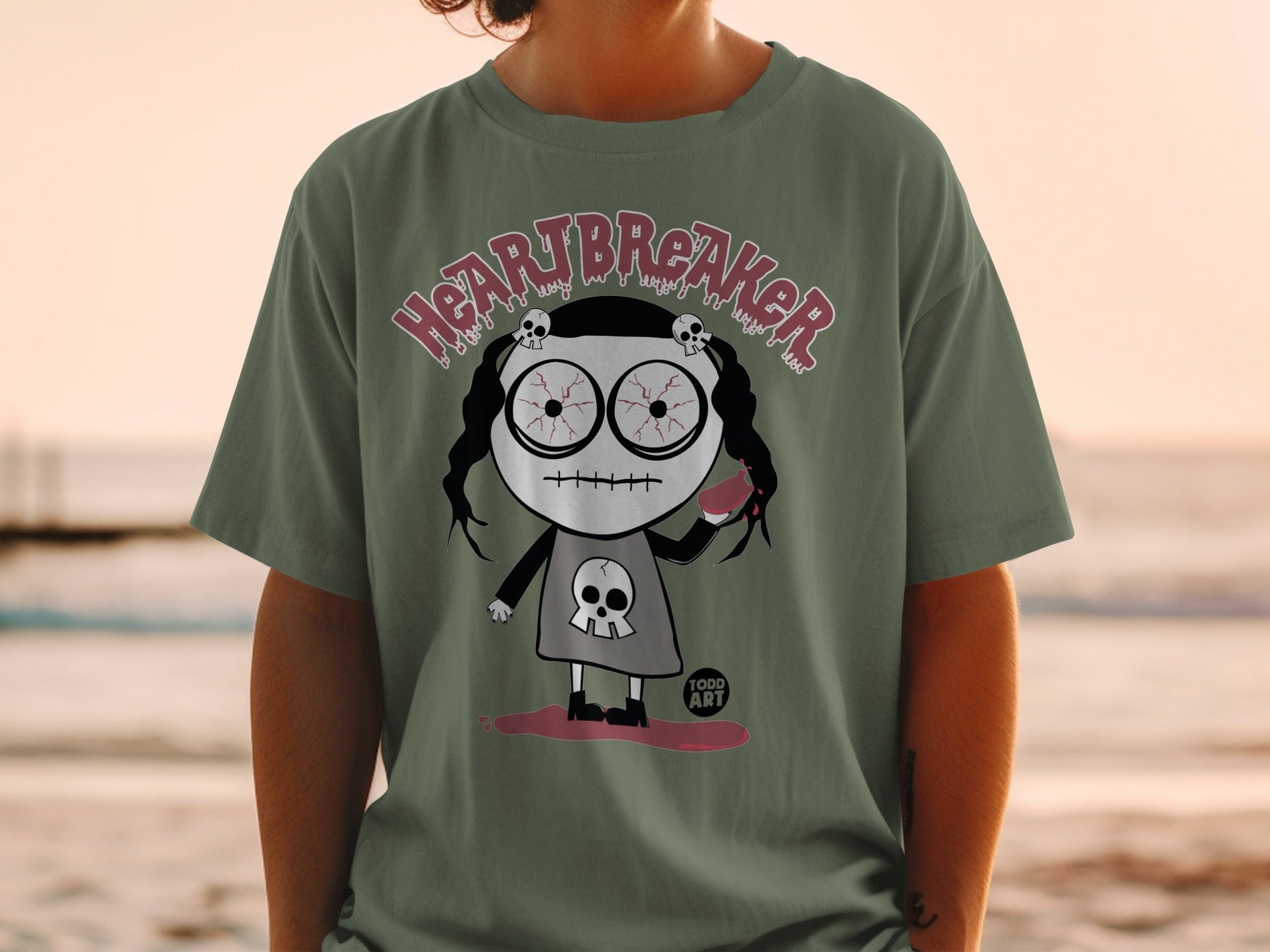 Heartbreaker Skull Character Graphic T-Shirt Product