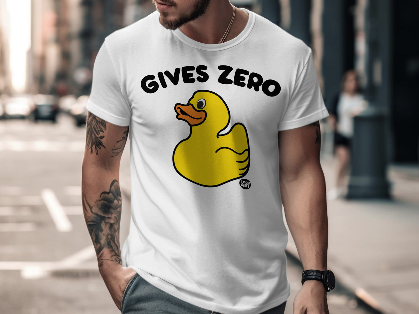 Gives Zero Rubber Duck Graphic T-Shirt
