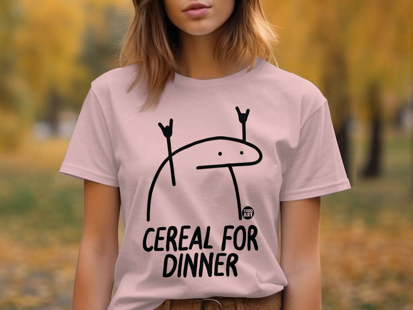 Cereal For Dinner Fun Graphic Printed T-shirt