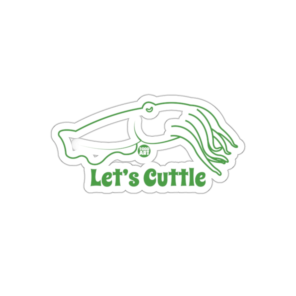 Let's Cuttle Unique Green Design Sticker
