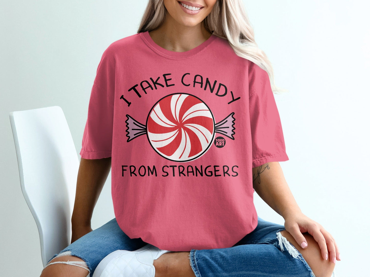 I Take Candy From Strangers Funny Graphic Tee