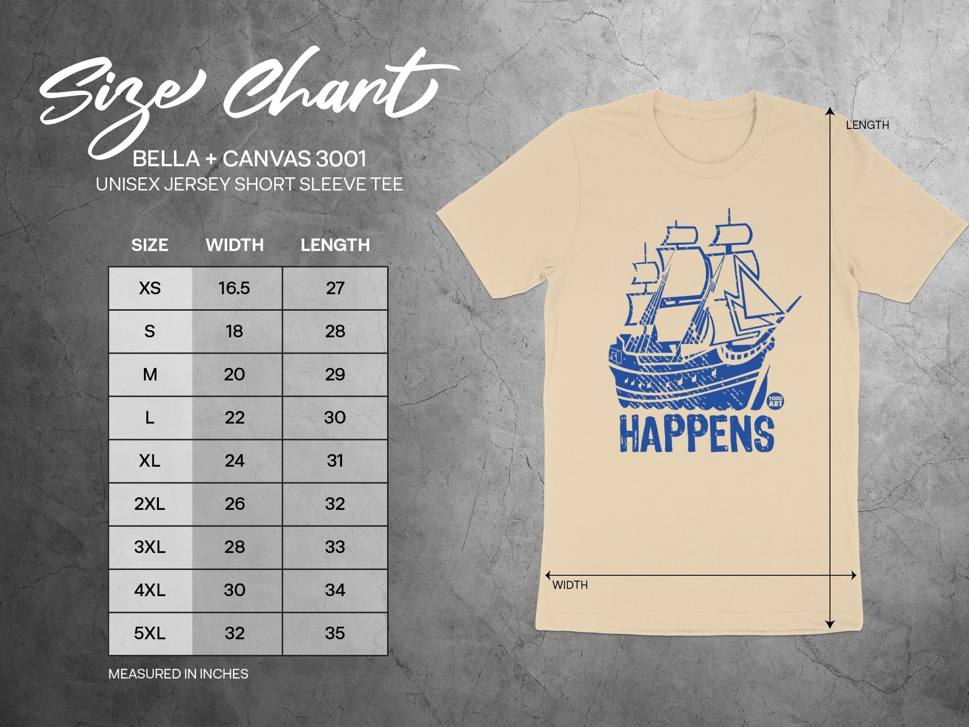 HAPPENS Bella + Canvas 3001 Unisex Jersey Short Sleeve Tee