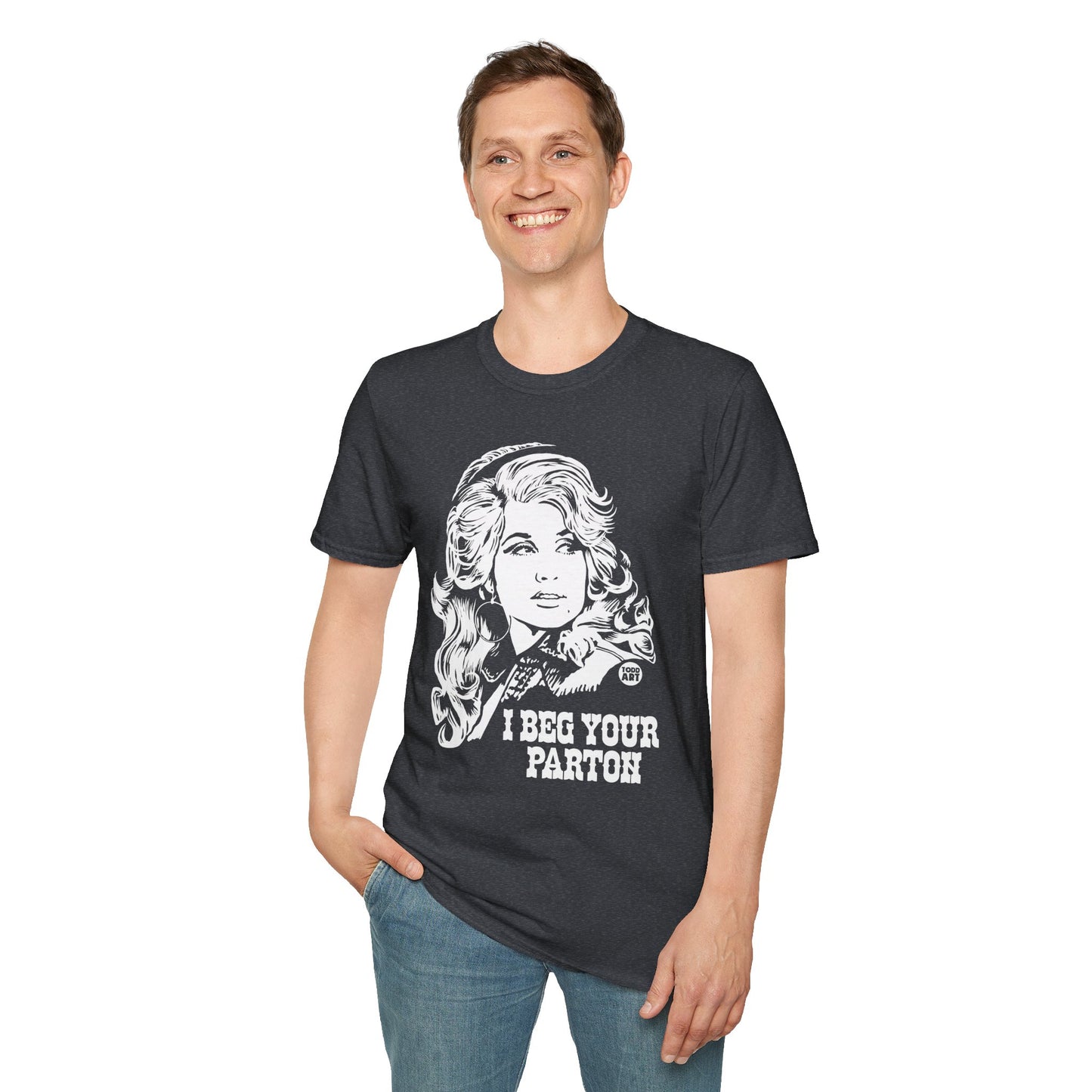 Dolly Parton Portrait T-Shirt — “I Beg Your Parton” Retro Country Graphic Tee