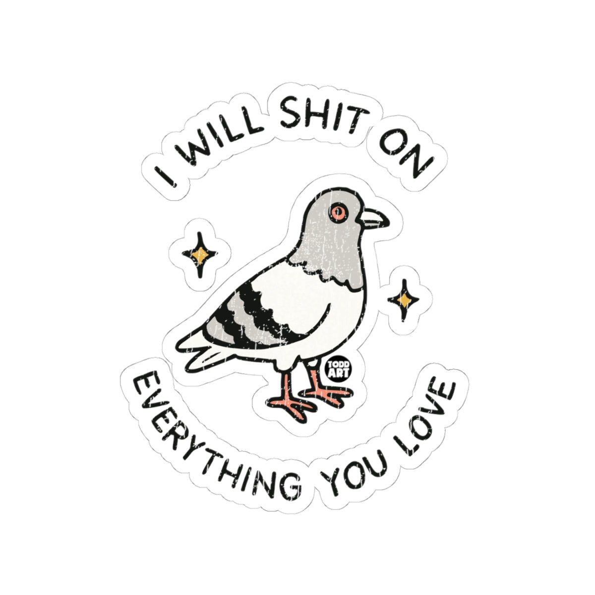 Feisty Pigeon ArtTodd Art Sticker