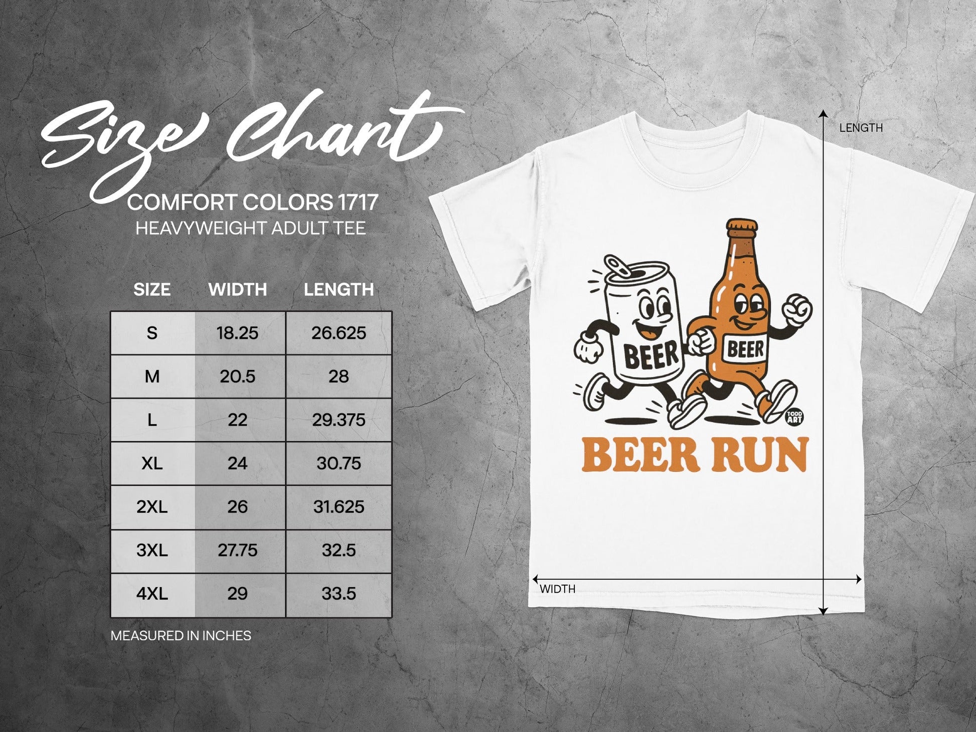 Beer Run Graphic Comfort Colors Adult Tee