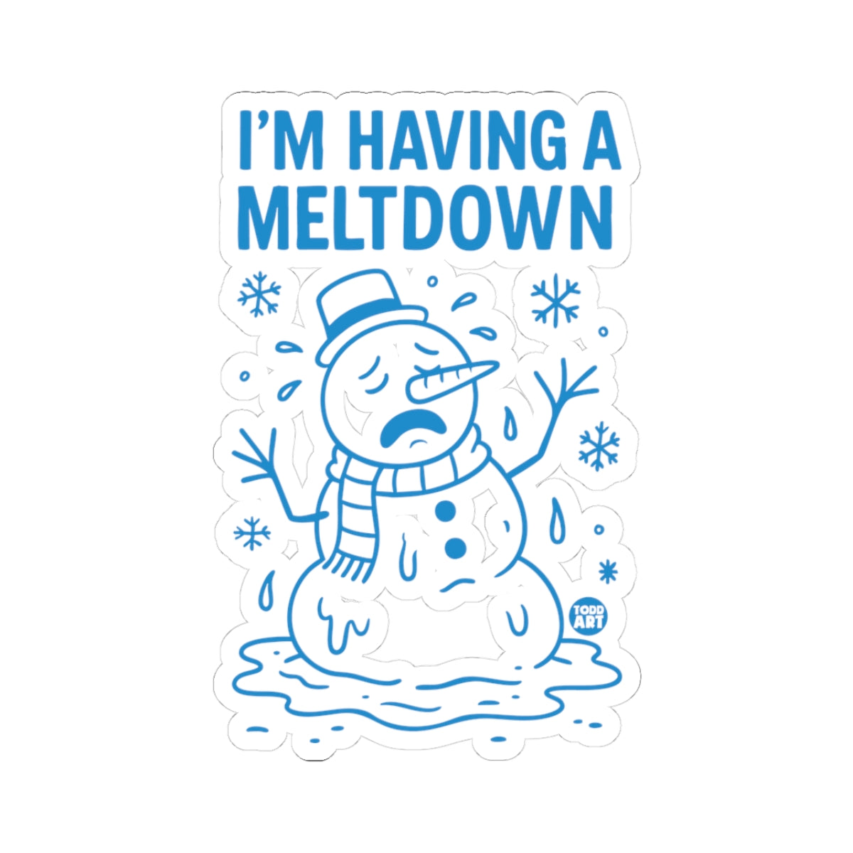 Snowman CrisisTodd Art Sticker