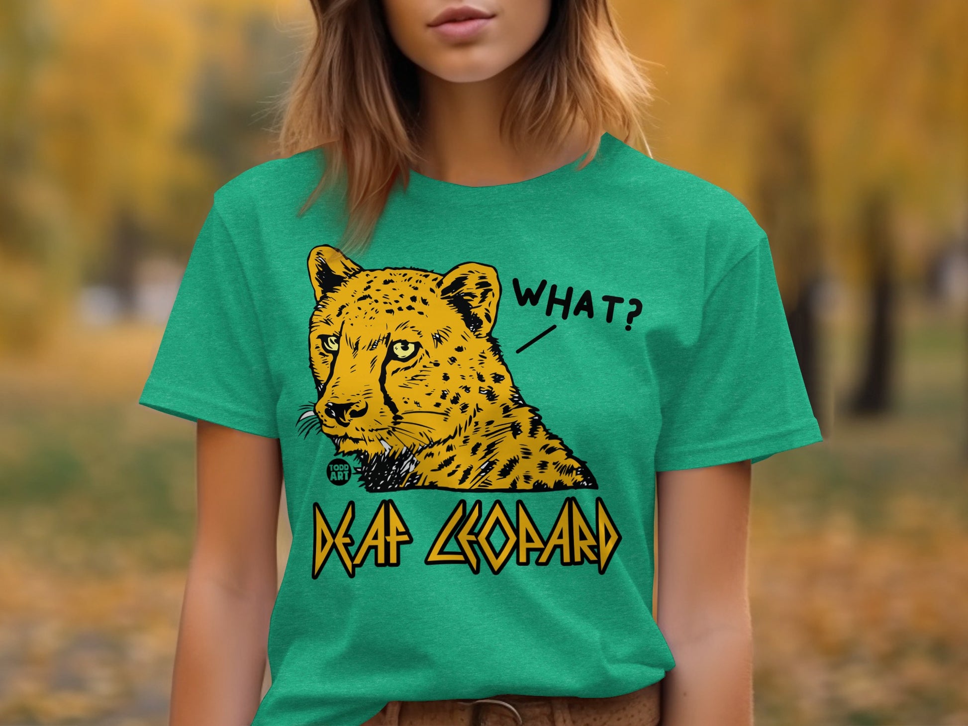 What Deaf Leopard Graphic Print T-shirt