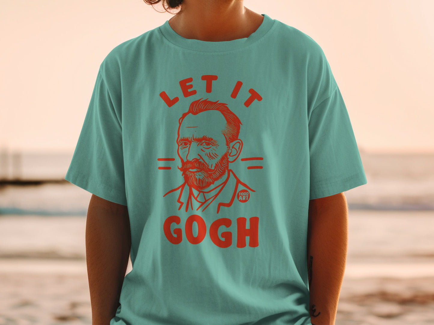 Let It Gogh Van Gogh Teal Red Graphic Shirt product type