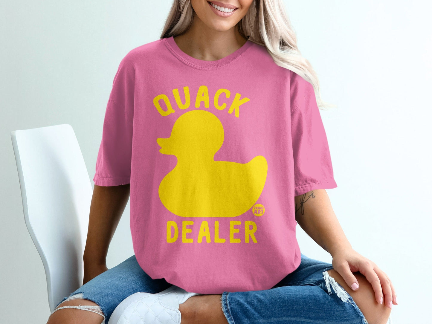 Quack Dealer Fun Pink Graphic T-Shirt for Casual Wear