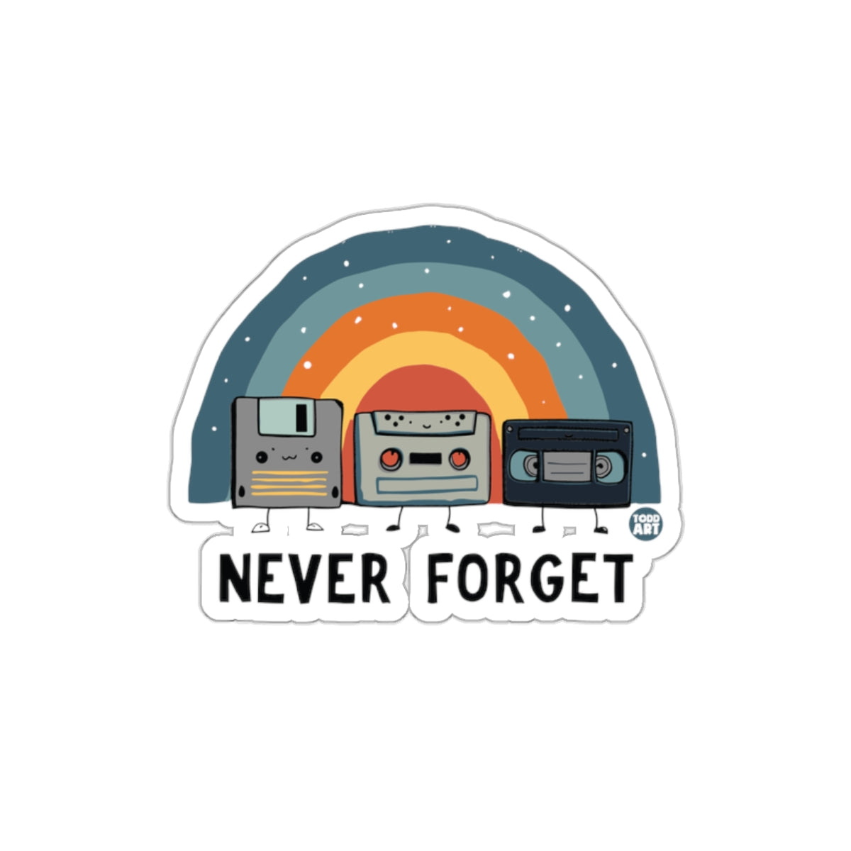 Never Forget Those Days Todd Art Funny Tape Cassette sticker