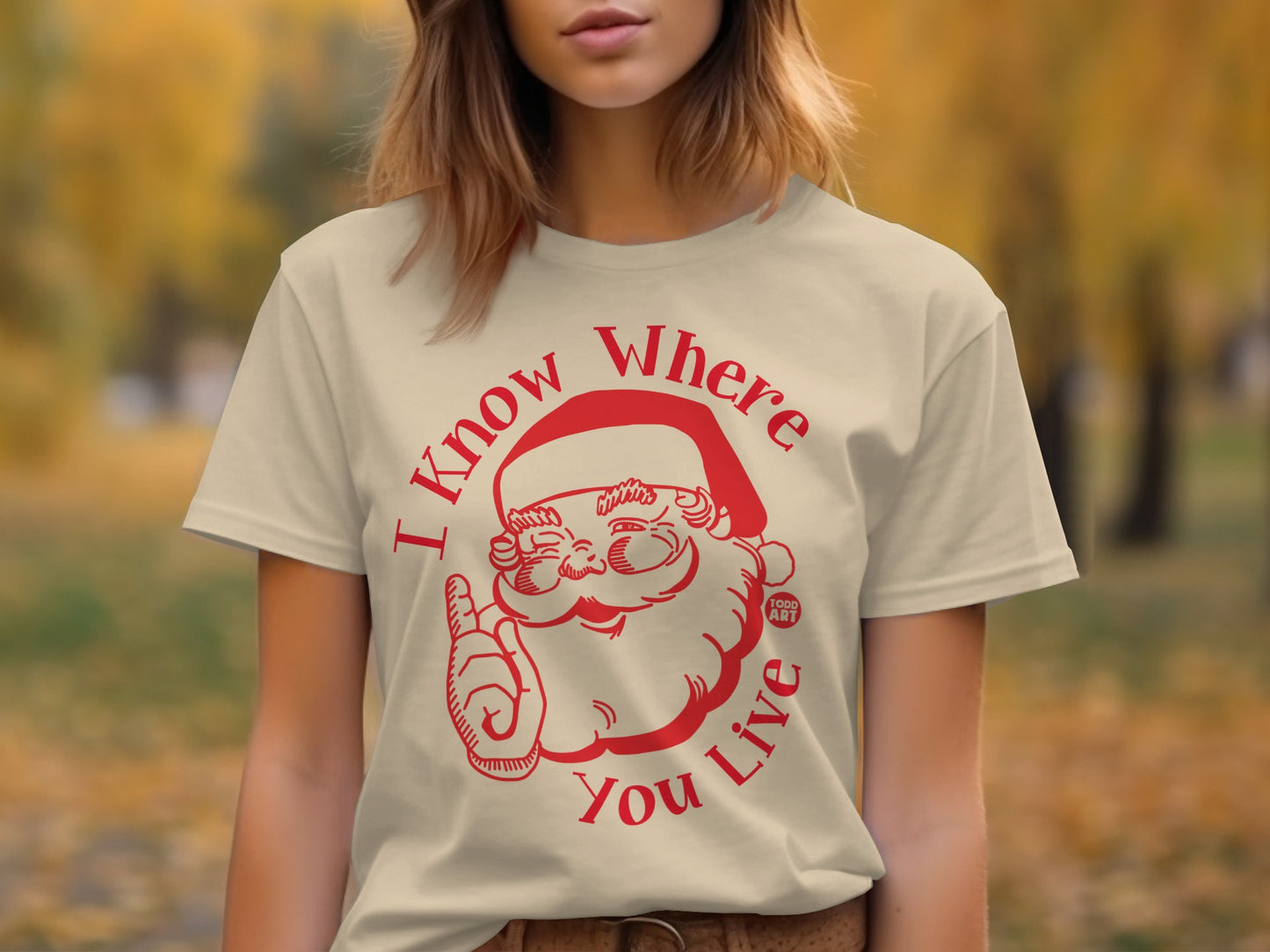 I Know Where You Live Santa Graphic T-Shirt