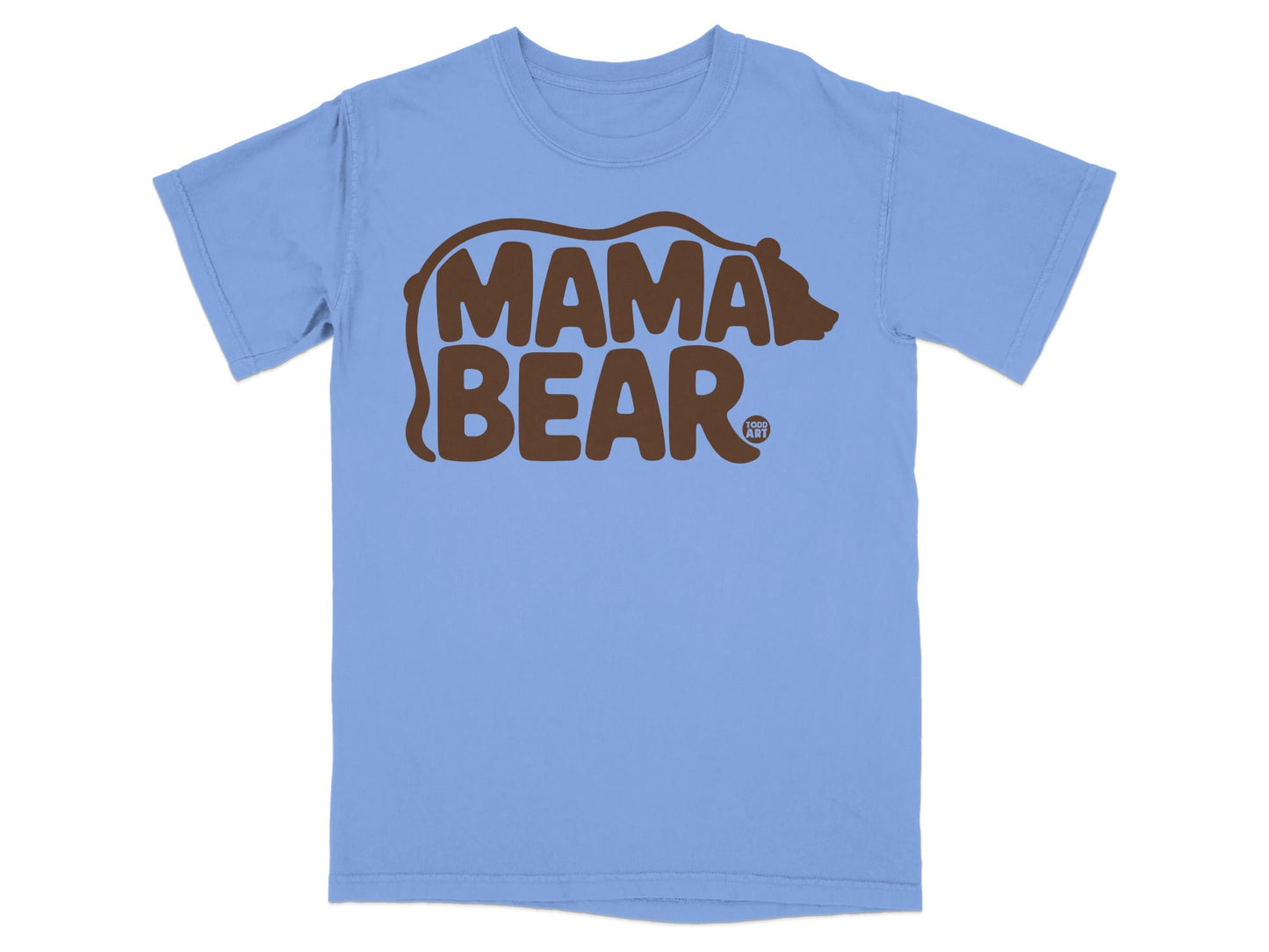 Mama Bear Graphic Printed Light Blue T-Shirt