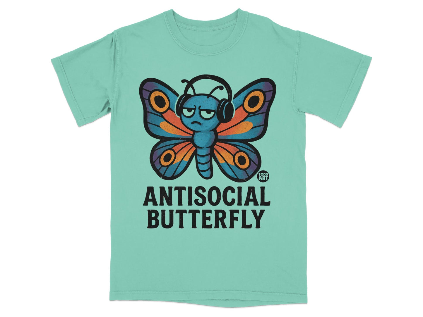 Antisocial Butterfly Graphic Print Tee Shirt
