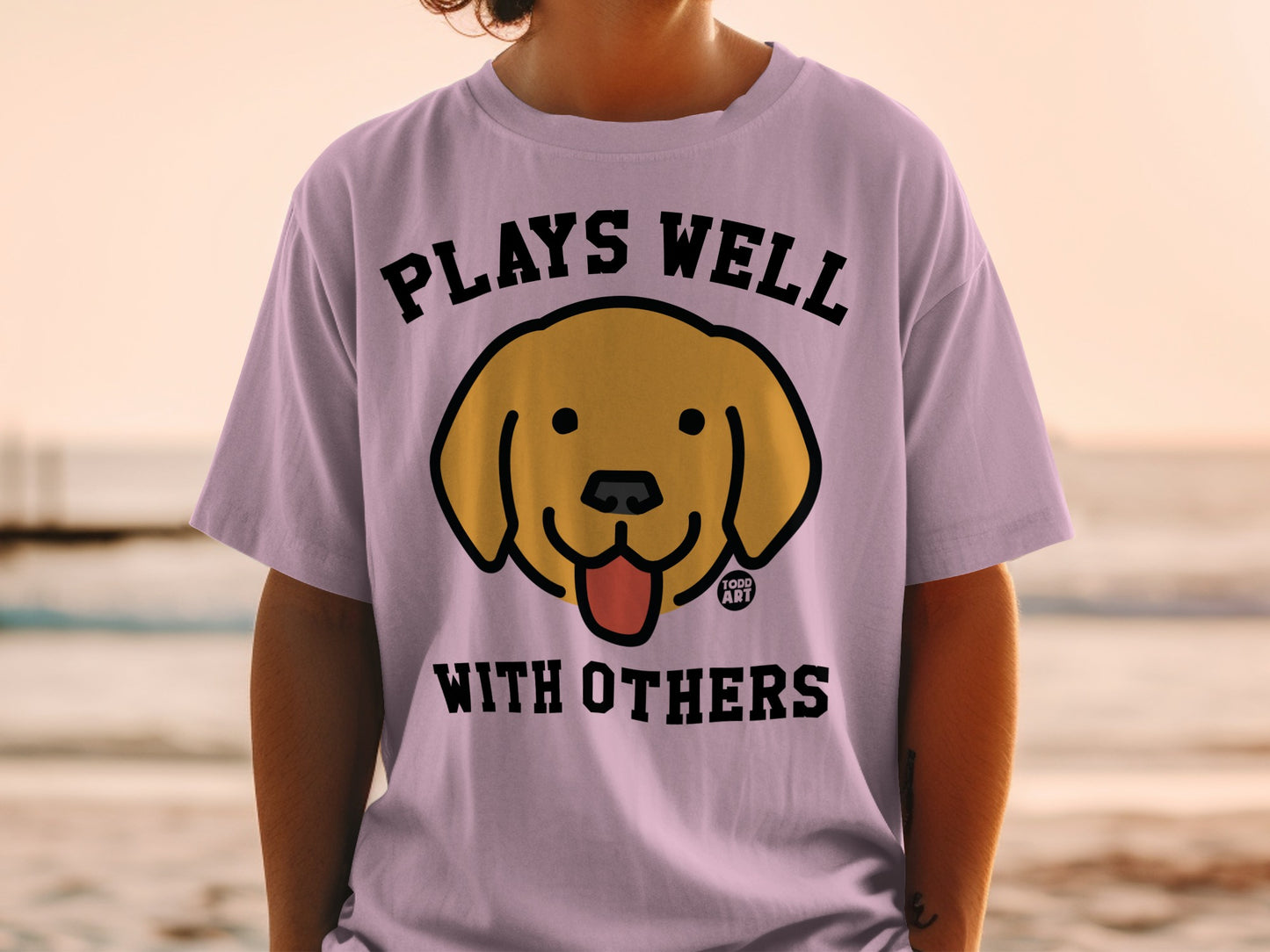 Plays Well With Others Happy Dog Graphic Shirt