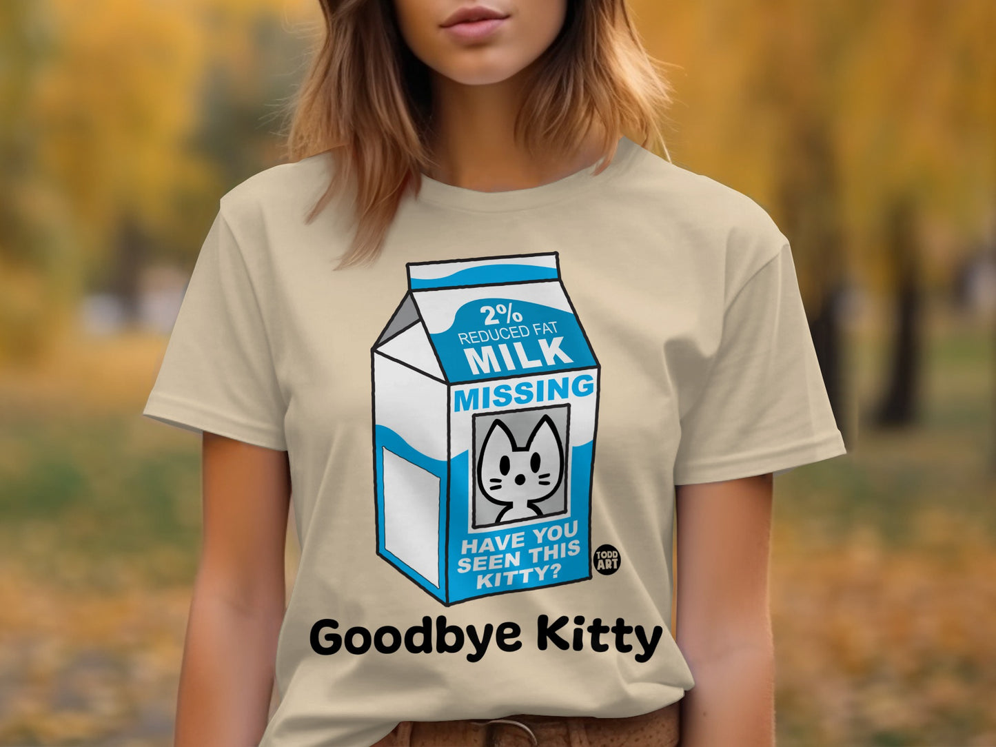 Missing Kitty Milk Carton Design Goodbye Kitty Shirt