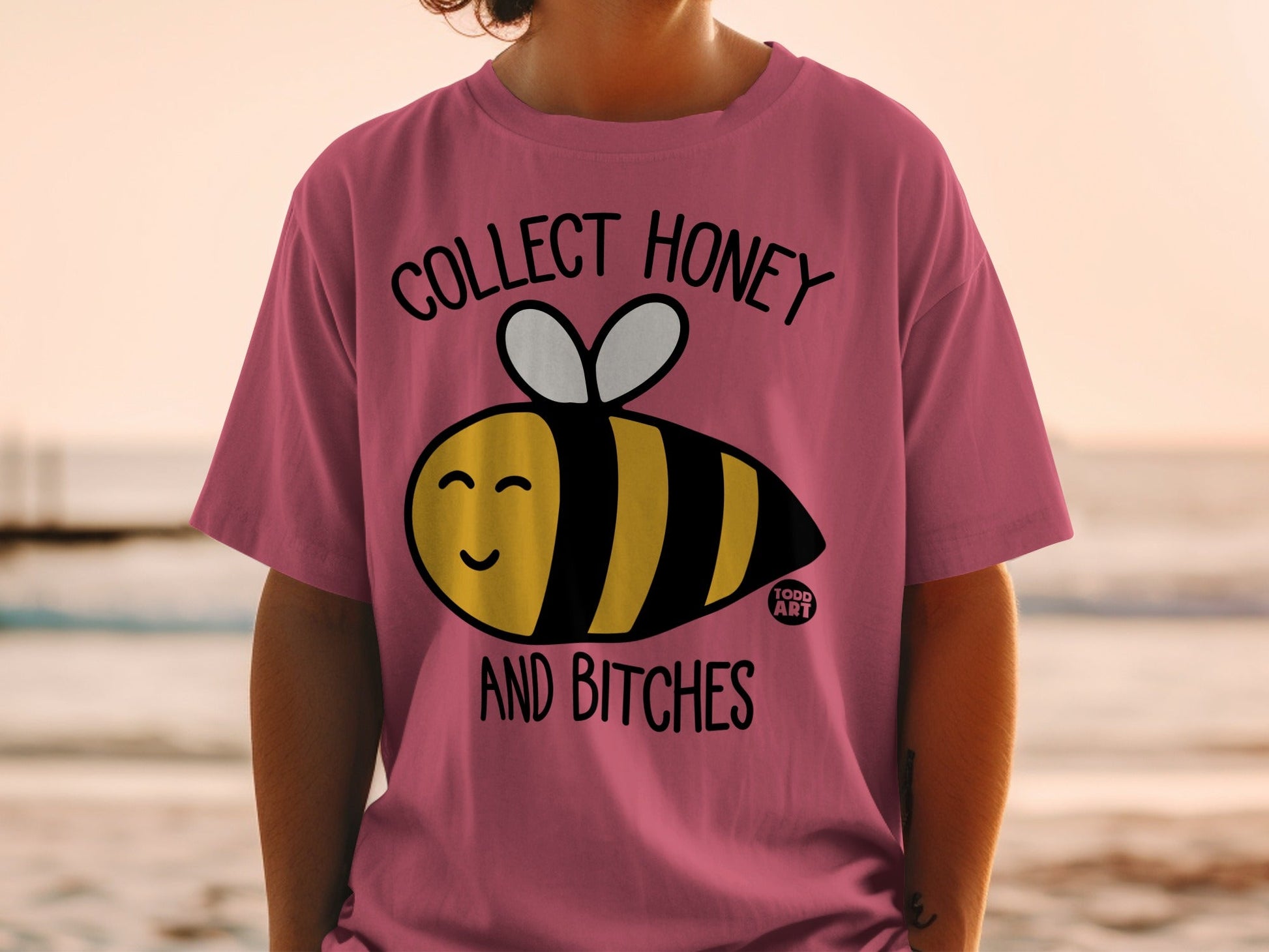 Collect Honey and Bitches Bee Design T-Shirt