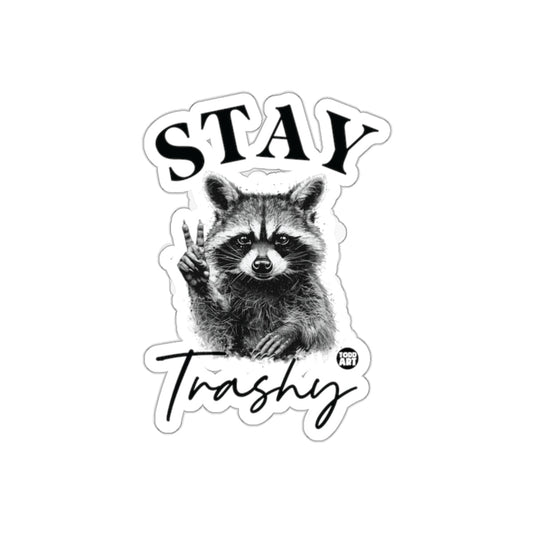 Stay Trashy Raccoon Peace Sign Design Todd Art sticker