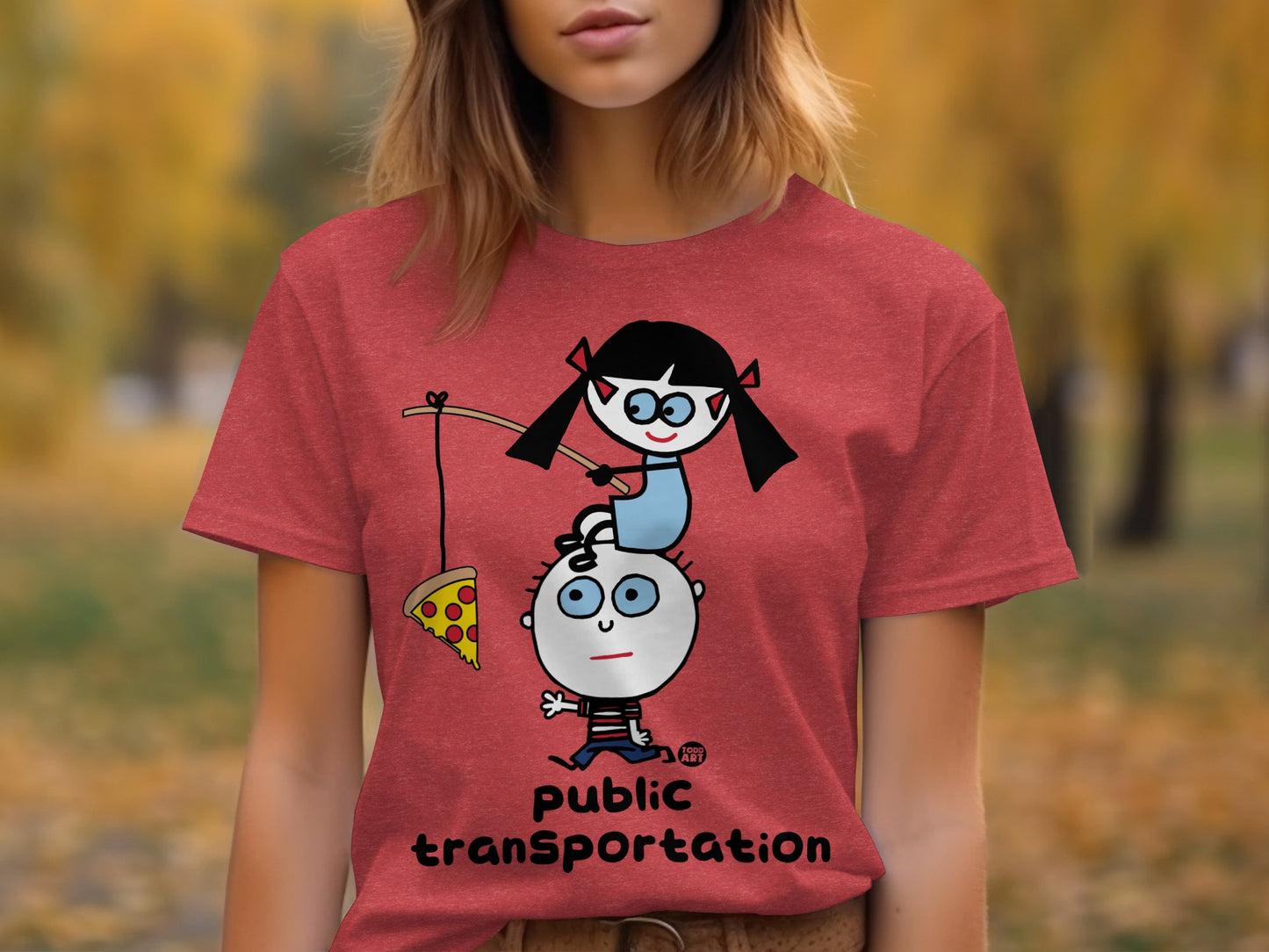 Cute Cartoon Design Public Transportation Shirt
