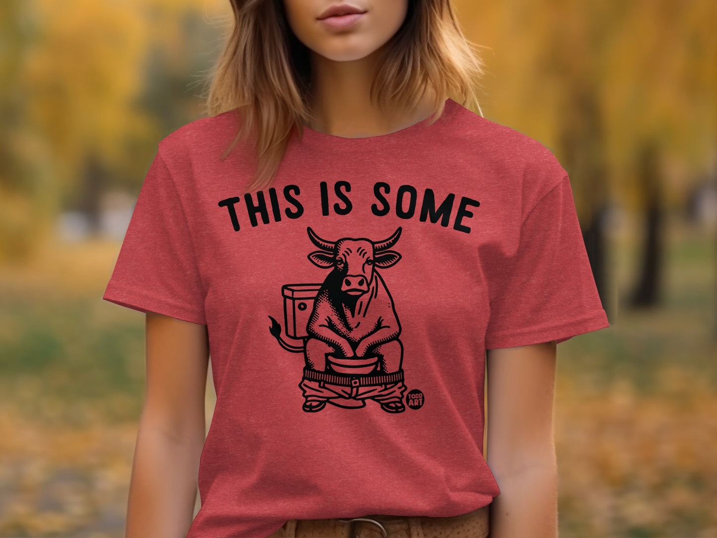 This is Some Cow Using Toilet Funny Graphic Shirt
