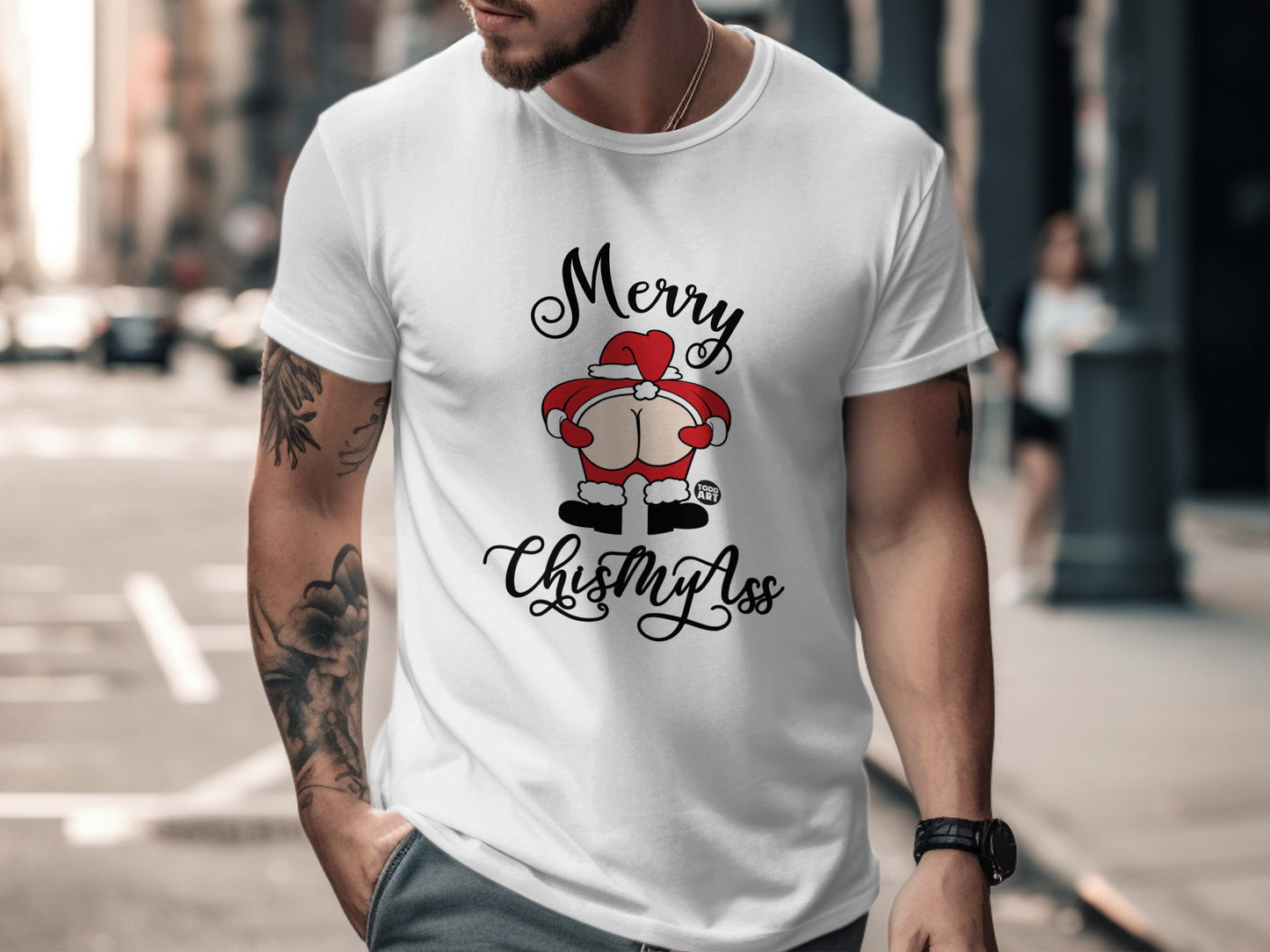 Merry Kiss My Ass Christmas Graphic T-Shirt