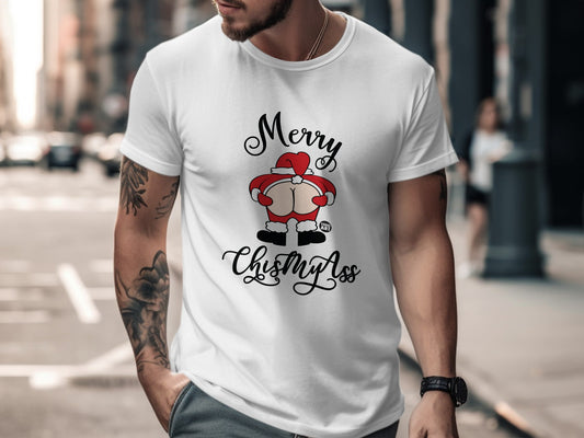 Merry Kiss My Ass Christmas Graphic T-Shirt