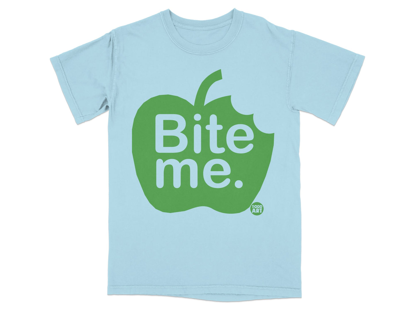 Light Blue Apple Graphic Bite Me Todd Art product type