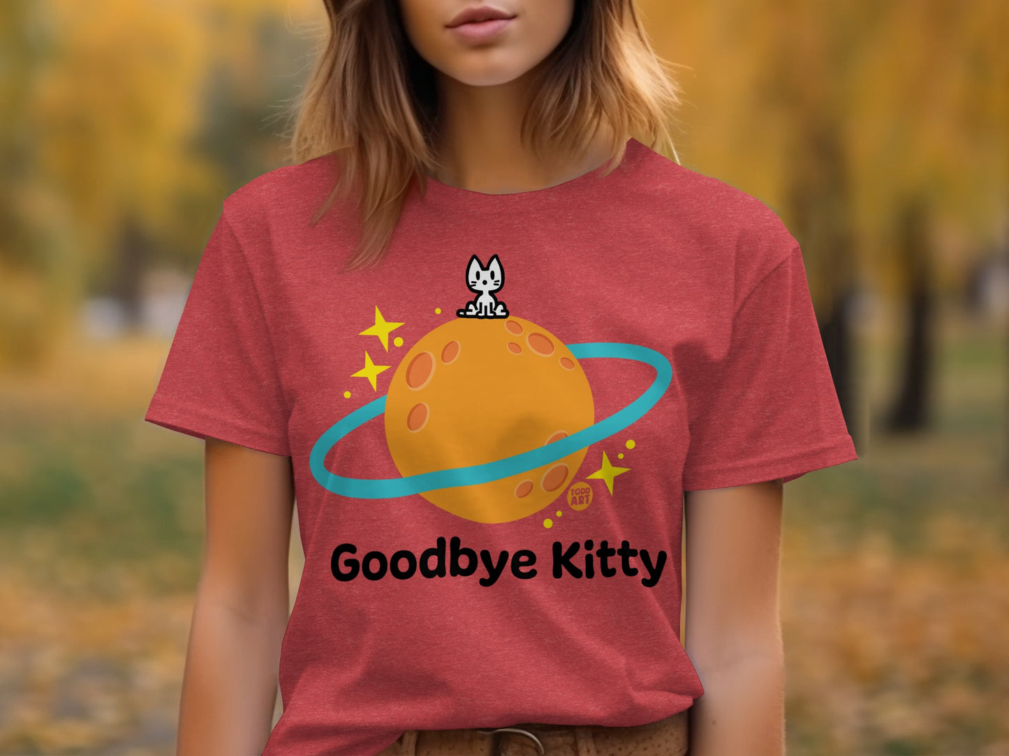 Goodbye Kitty Graphic Cute Artistic T-Shirt