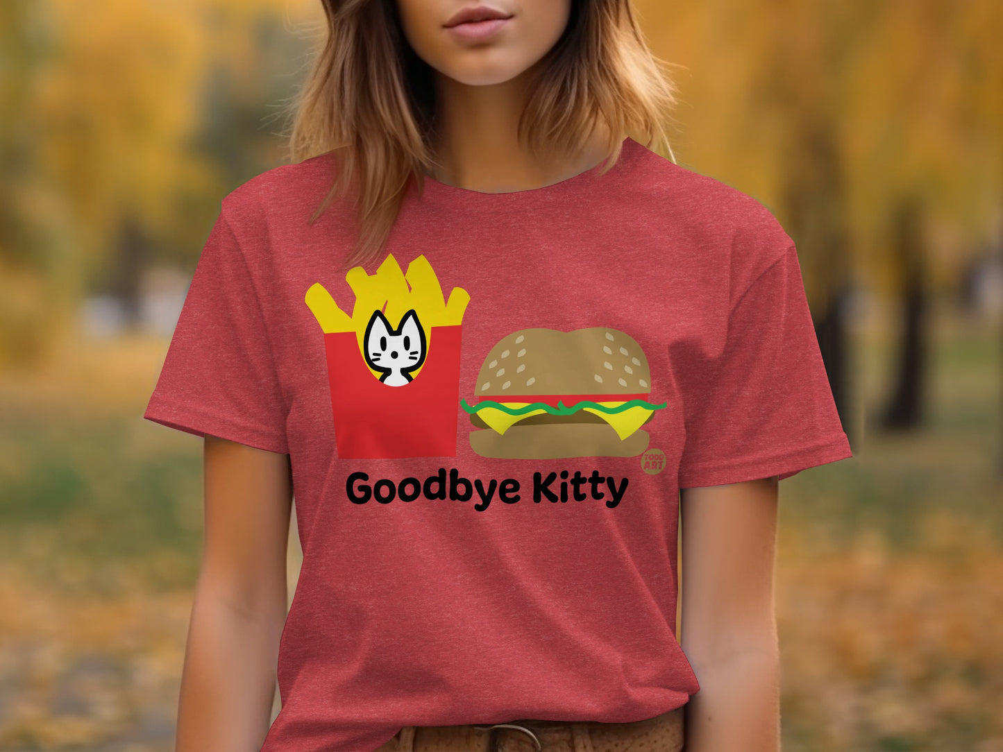 Goodbye Kitty Fries and Burger Graphic T-Shirt