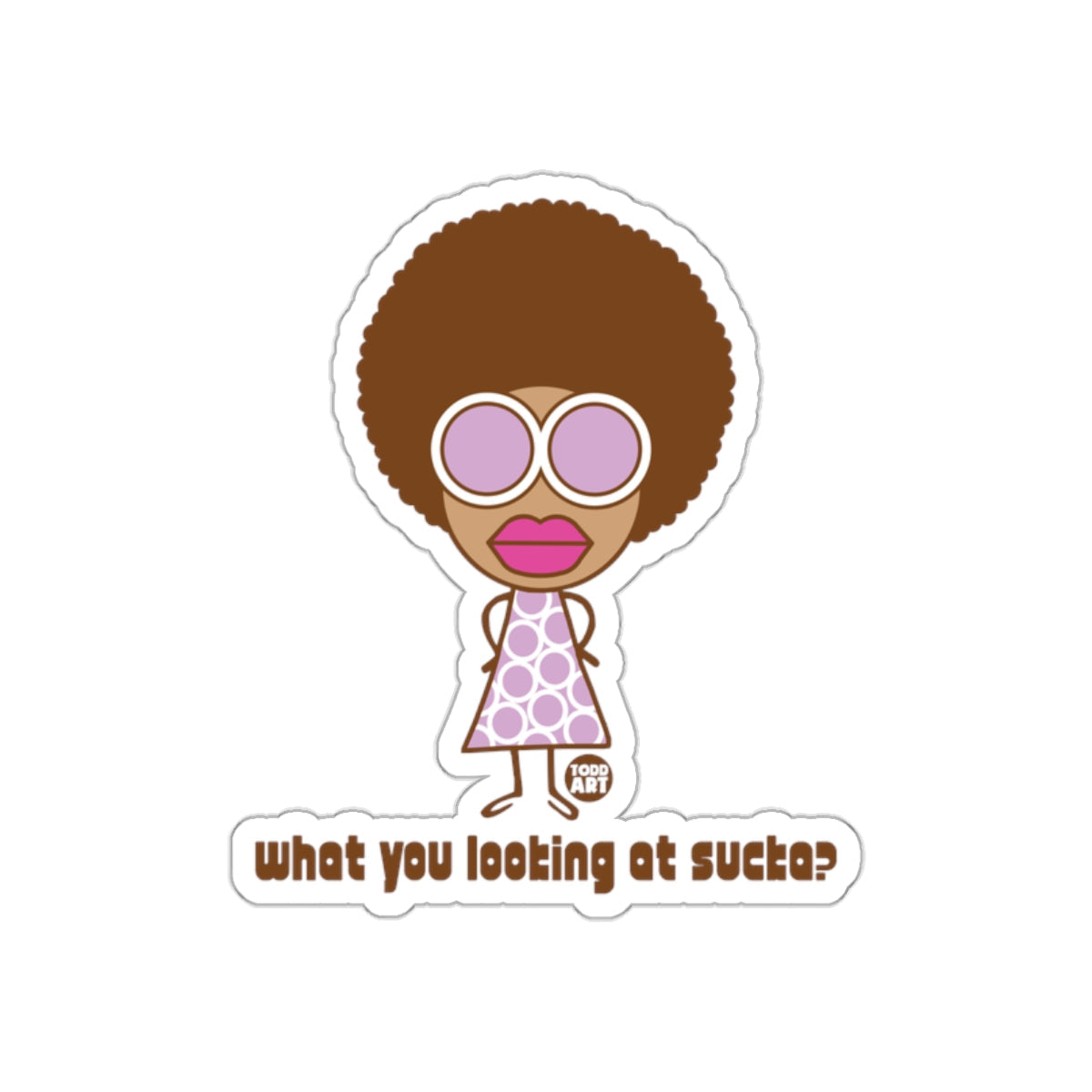What You Looking At Sucka Cartoon Character Sticker