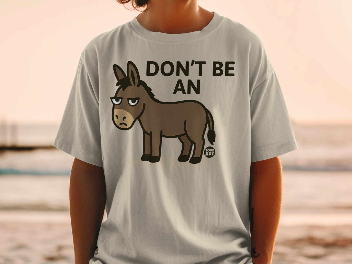 Don't Be An Angry Donkey Funny Graphic Tee Shirt