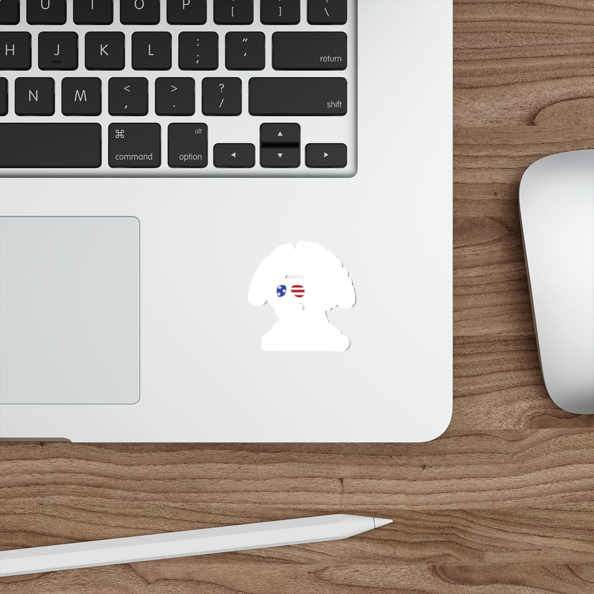 American Flag Dog Silhouette Laptop Sticker Product