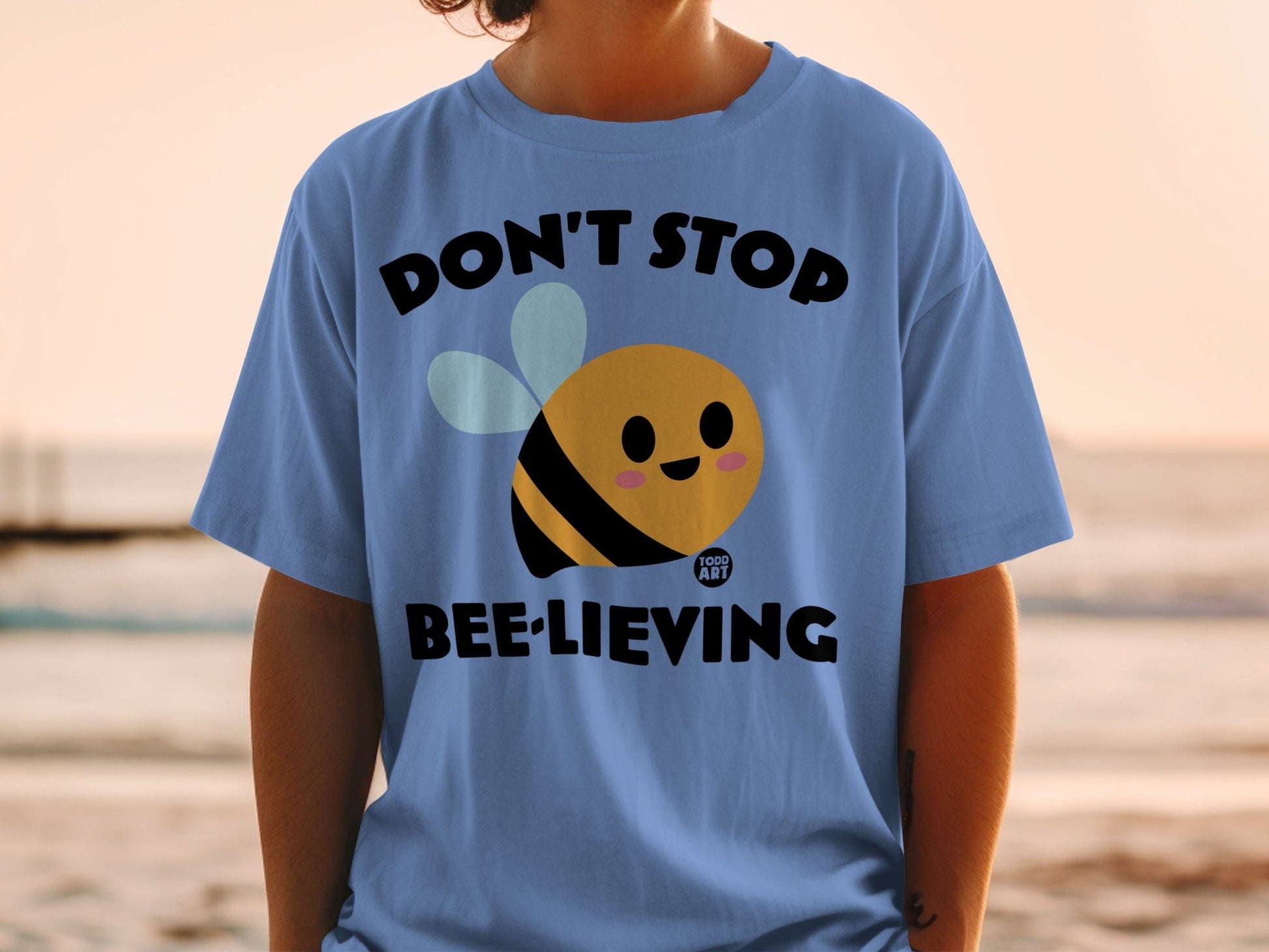 Don't Stop Bee-lieving Cute Inspirational Graphic Tee