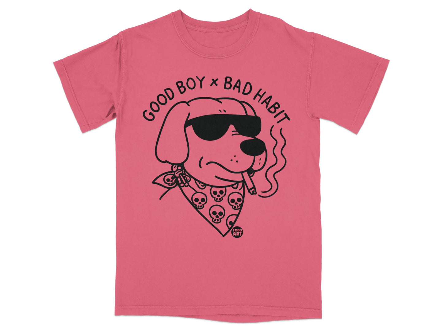 Good Boy x Bad Habit Cool Dog Smoking Graphic T-shirt