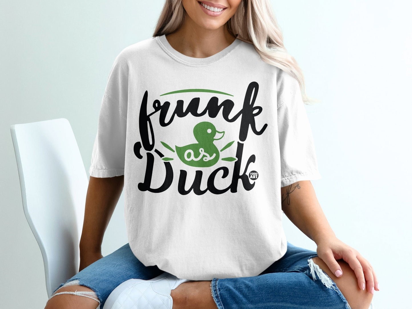 Drunk as Duck Funny Graphic Design T-Shirt