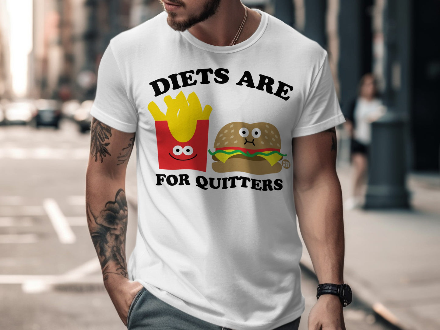 Diets Are For Quitters Funny Graphic T-Shirt