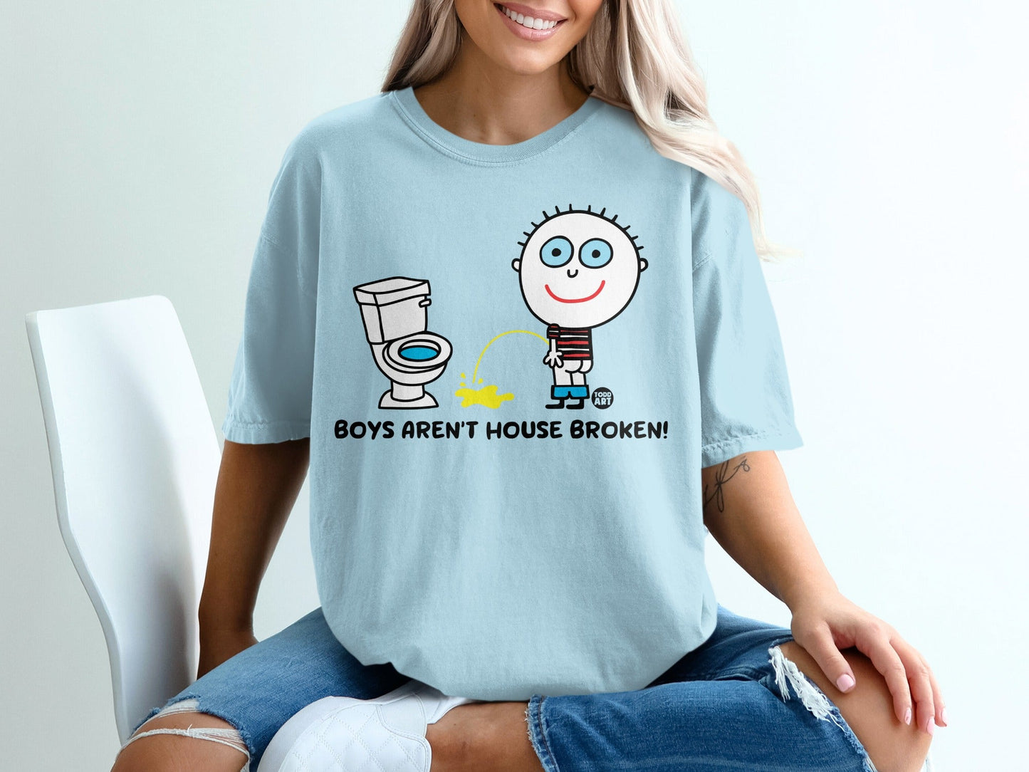 Boys Aren't House Broken Funny Graphic Tee for Casual Look